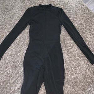 Black zip up body suit